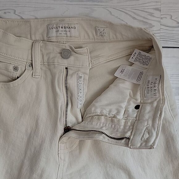 Lucky Brand Bridgette high rise skinny jeans in bone beige Women's Size 4 - Picture 10 of 16